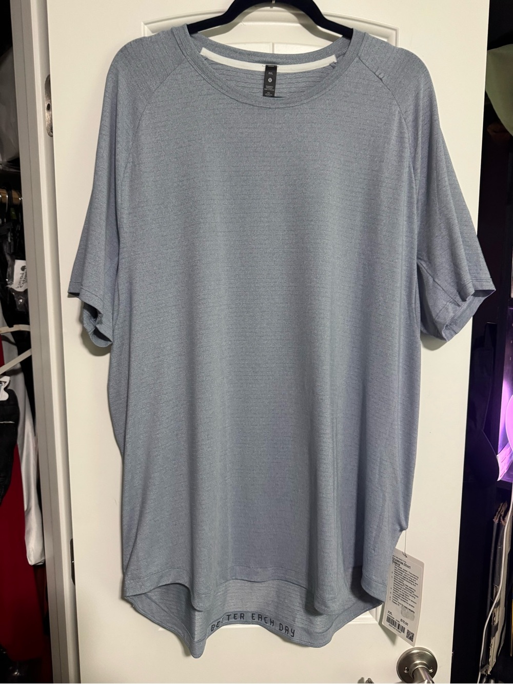 Light Blue lululemon Men's drysense Short Sleeve Shirt